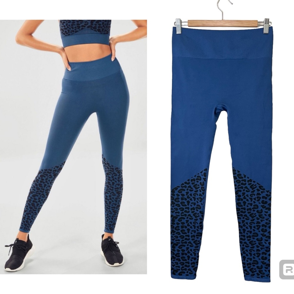 Fabletics High Waisted Seamless Leopard Legging